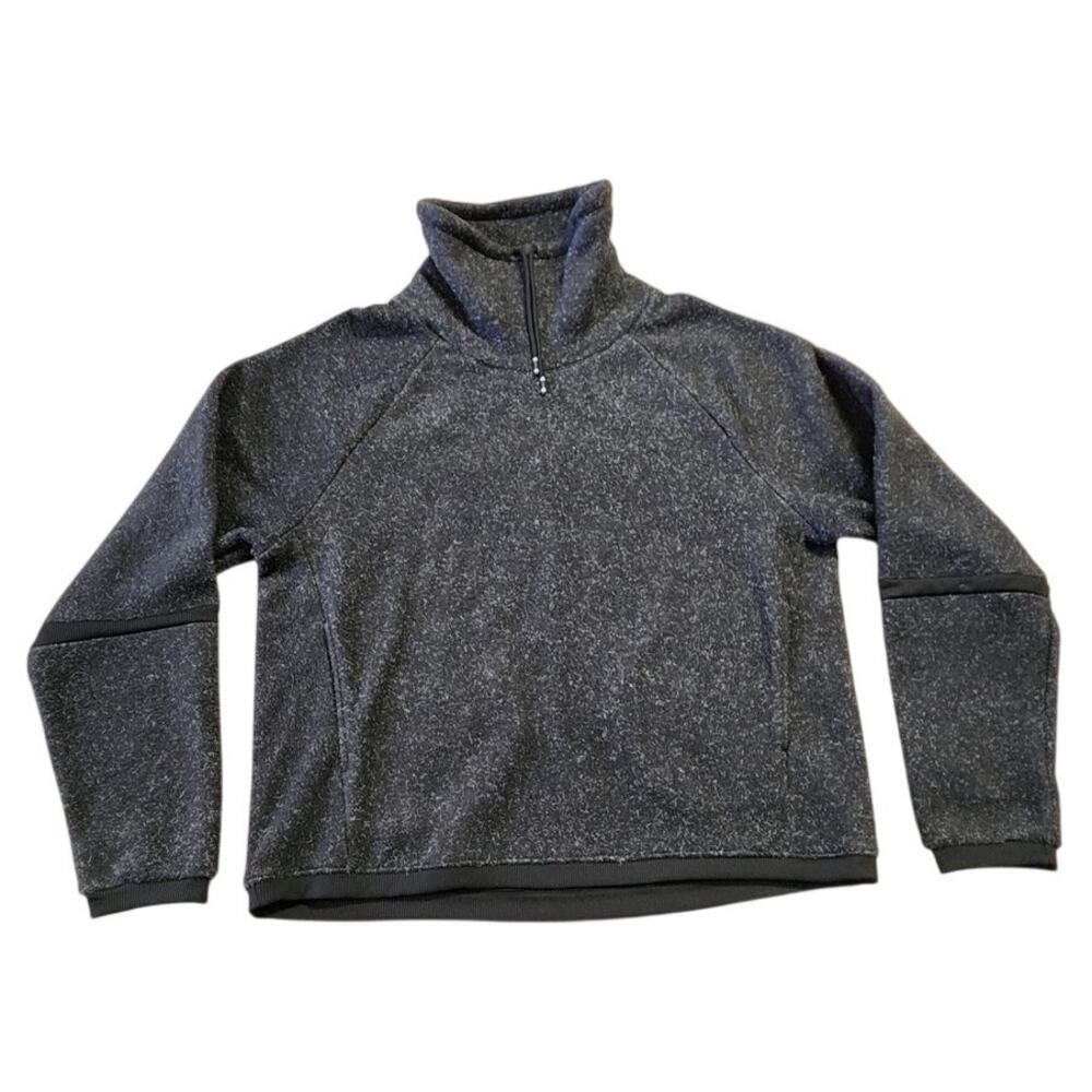 Nike Funnel Neck Fleece Pullover Heathered Black Gray Athletic Sweatshirt Medium - Picture 5 of 10